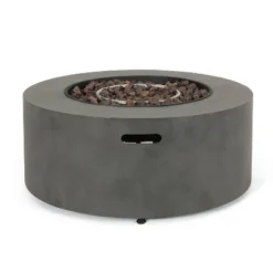Wellington Outdoor 40000 BTU Circular Fire Pit With Concrete Finish - Christopher Knight Home -Christopher Knight Home GUEST 00efd211 4ecf 4175 9231 36d3e6ab63d9