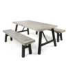Boracay 3pc Laminated Acacia Picnic Set - Light Gray - Christopher Knight Home