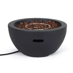 Erato Outdoor 40000 BTU Light Weight Concrete Round Fire Pit Bowl Dark Gray - Christopher Knight Home -Christopher Knight Home GUEST 0272f1af 3028 4248 aa97 b12691ea80ca