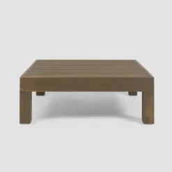 Brava 4pc Acacia Modular Sofa And Table Set - Gray/Dark Gray - Christopher Knight Home -Christopher Knight Home GUEST 02b38886 adb1 40d9 9c5d 59f1516a1a77