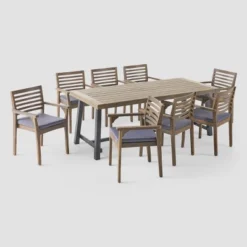 Atlantic 9pc Acacia Wood Dining Set - Christopher Knight Home -Christopher Knight Home GUEST 043623f1 692e 4706 922b eb1ea91849d9
