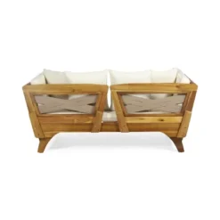 Serene Outdoor Acacia Wood Expandable Daybed With Cushions - Teak/Beige/Khaki - Christopher Knight Home -Christopher Knight Home GUEST 054bd01a 15ee 418f 8b82 c578e5fd837e