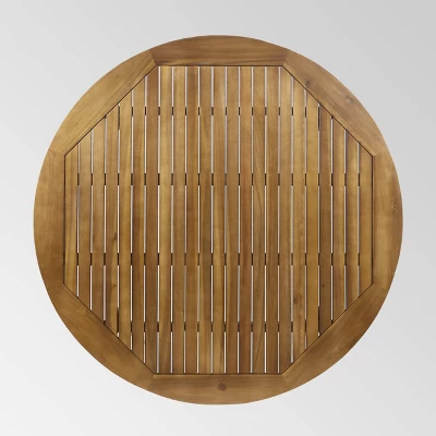 Pines 5pc Acacia Wood Dining Set - Teak/Cream - Christopher Knight Home 4 Pines 5pc Acacia Wood Dining Set - Teak/Cream - Christopher Knight Home - Image 4