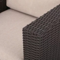 Waverly 5pc Faux Wicker Chat Set Dark Brown/Beige - Christopher Knight Home -Christopher Knight Home GUEST 07971024 41e1 45ce a478 202b916cfb24