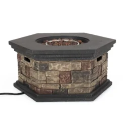 Chesney Outdoor 40000 BTU Light Weight Concrete Octagonal Fire Pit Stone - Christopher Knight Home -Christopher Knight Home GUEST 08bb189b d7da 4f2d 8bb2 18f26c155bef