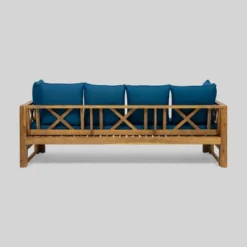 Long Beach Acacia Wood Extendable Patio Daybed Sofa Teak - Christopher Knight Home -Christopher Knight Home GUEST 08dfc071 202e 4241 99c8 cb8422ed0655
