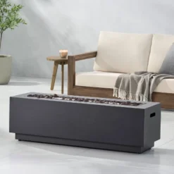 Wellington Outdoor 50000 BTU Rectangular Fire Pit Dark Gray - Christopher Knight Home -Christopher Knight Home GUEST 0a9e2813 c7ea 4de5 969e 780d0a40861c