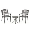 Lola 3pc Cast Aluminum Chat Set - Bronze - Christopher Knight Home