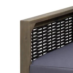 Linwood 2pk Outdoor Acacia Wood Club Chairs With Wicker Accents - Gray/Dark Gray - Christopher Knight Home -Christopher Knight Home GUEST 0c752e93 b0e3 4856 9674 8187b05d809a