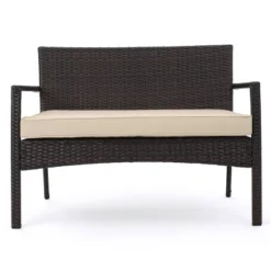 Cancun 4pc All-Weather Wicker Patio Chair Set - Brown - Christopher Knight Home -Christopher Knight Home GUEST 0dc94208 b150 445e 85d8 66fd94bae38f