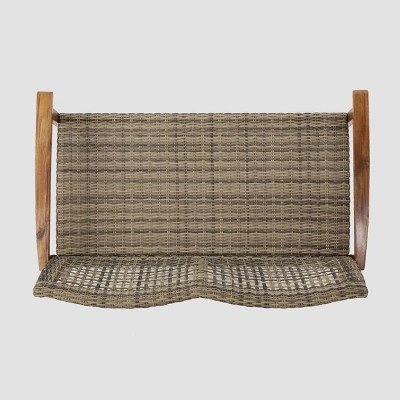 Hampton Wicker Loveseat - Natural/Gray - Christopher Knight Home 7 Hampton Wicker Loveseat - Natural/Gray - Christopher Knight Home - Image 7