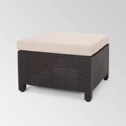 Waverly 5pc Faux Wicker Chat Set Dark Brown/Beige - Christopher Knight Home -Christopher Knight Home GUEST 123e9561 d6c1 40b0 9c78 e9f4e84b5262