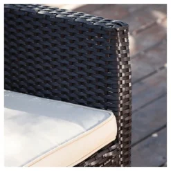 Santa Lucia 4pc PE Wicker Patio Conversation Set - Brown - Christopher Knight Home -Christopher Knight Home GUEST 124877d4 58f7 4120 a712 d87af5f4f6ae