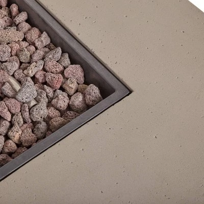 Perla 5pc Acacia Wood Sofa With Rectangular Fire Table - Teak/Cream/Light Gray - Christopher Knight Home 5 Perla 5pc Acacia Wood Sofa With Rectangular Fire Table - Teak/Cream/Light Gray - Christopher Knight Home - Image 5