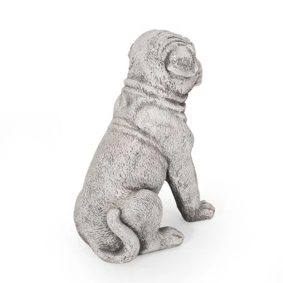 Concrete Adena Outdoor Dog Garden Statue - Antique White - Christopher Knight Home 2 Concrete Adena Outdoor Dog Garden Statue - Antique White - Christopher Knight Home - Image 2