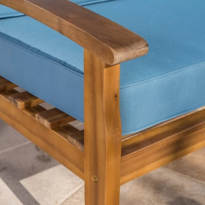 Peyton 2pc Acacia Wood Loveseat & Coffee Table Set - Christopher Knight Home 2 Peyton 2pc Acacia Wood Loveseat & Coffee Table Set - Christopher Knight Home - Image 2