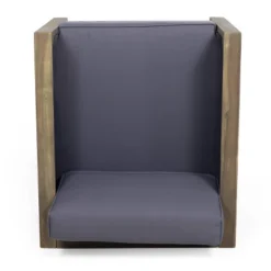 Linwood 2pk Outdoor Acacia Wood Club Chairs With Wicker Accents - Gray/Dark Gray - Christopher Knight Home -Christopher Knight Home GUEST 15e87202 8eba 46de aa6a 70ed2f6e6f5f