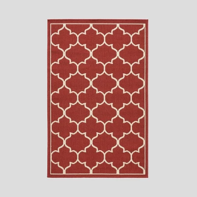 Thornhill Geometric Outdoor Rug Red/Ivory - Christopher Knight Home 8 Thornhill Geometric Outdoor Rug Red/Ivory - Christopher Knight Home - Image 8