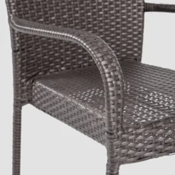 Jefferson 9pc Wood And Wicker Dining Set - Light Gray/Gray - Christopher Knight Home -Christopher Knight Home GUEST 194ee6cd 89a4 4bae a655 b2702d29c835