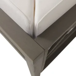 2pc Brava Outdoor Acacia Wood Right Arm Loveseat & Coffee Table With Cushion Gray/White - Christopher Knight Home