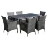 Malta 7pc Wicker Patio Dining Set With Cushions - Gray - Christopher Knight Home