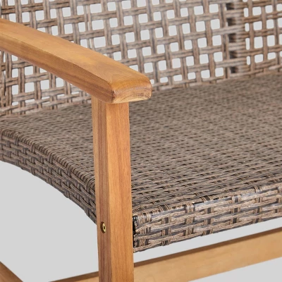 Hampton Wicker Loveseat - Natural/Gray - Christopher Knight Home 4 Hampton Wicker Loveseat - Natural/Gray - Christopher Knight Home - Image 4