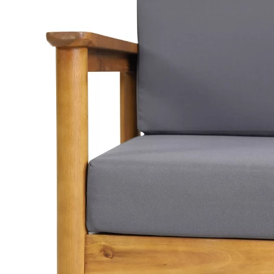 Magnolia Patio Acacia Wood Loveseat - Teak/Dark Gray - Christopher Knight Home 2 Magnolia Patio Acacia Wood Loveseat - Teak/Dark Gray - Christopher Knight Home - Image 2