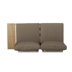 Sterling 4pc Outdoor Aluminum V Shaped 5 Seater Sofa With Cushions - Khaki/Natural - Christopher Knight Home -Christopher Knight Home GUEST 1d2c8003 4c10 42a0 b43f 4ae547df4b37
