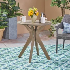 Stamford Round Acacia Wood Bistro Table With X Legs - Gray - Christopher Knight Home 6 Stamford Round Acacia Wood Bistro Table With X Legs - Gray - Christopher Knight Home -Christopher Knight Home GUEST 1d51b941 9d4c 4ae2 aed8 be5a0857532e