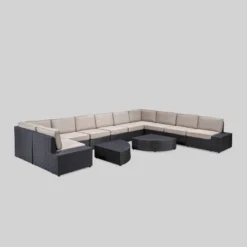 Santa Cruz 12pc Wicker Sofa Set With Cushions - Christopher Knight Home