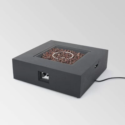 Oana 7pc Acacia V-Shaped Sectional Sofa With Fire Pit Set - Gray/Dark Gray - Christopher Knight Home 4 Oana 7pc Acacia V-Shaped Sectional Sofa With Fire Pit Set - Gray/Dark Gray - Christopher Knight Home - Image 4