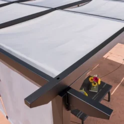 Lawrence 10' X 10' Steel Gazebo - Gray - Christopher Knight Home -Christopher Knight Home GUEST 1efb384f 789b 4500 a368 768beb7100b6