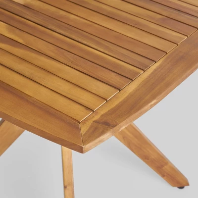 Stamford Square Acacia Wood Dining Table With X Base - Teak - Christopher Knight Home 1 Stamford Square Acacia Wood Dining Table With X Base - Teak - Christopher Knight Home