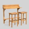 Caribbean 3pc Acacia Wood Patio Bar Set - Natural - Christopher Knight Home