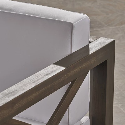 Brava 8pc Acacia Wood Sectional Sofa Set - Christopher Knight Home 2 Brava 8pc Acacia Wood Sectional Sofa Set - Christopher Knight Home - Image 2