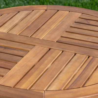 Clement 3pc Acacia And Wicker Bistro Set - Teak/Brown - Christopher Knight Home 3 Clement 3pc Acacia And Wicker Bistro Set - Teak/Brown - Christopher Knight Home - Image 3