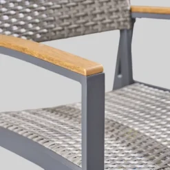 Luton 2pk Wicker & Aluminum Patio Dining Chair - Gray - Christopher Knight Home -Christopher Knight Home GUEST 25f6cae6 fa62 4b2f a960 420f4eb4f526