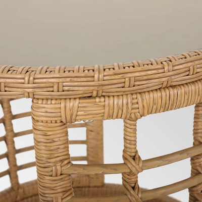 Perkins 3pc Wicker Modern Boho Chat Set - Light Brown - Christopher Knight Home 5 Perkins 3pc Wicker Modern Boho Chat Set - Light Brown - Christopher Knight Home - Image 5