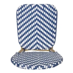 Picardy 3pc Outdoor Aluminum French Bistro Set - Navy/White/Bamboo - Christopher Knight Home -Christopher Knight Home GUEST 294d3521 1f72 43e7 b0ce dd494193ddb9