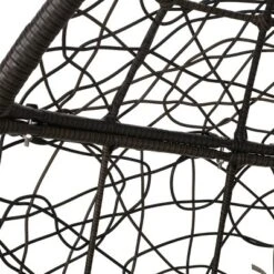 Castaic Indoor/Outdoor Wicker Hanging Chair With 8' Chain - Brown/Khaki - Christopher Knight Home -Christopher Knight Home GUEST 2a41637c d0e1 467b b082 c17e148f8b1c