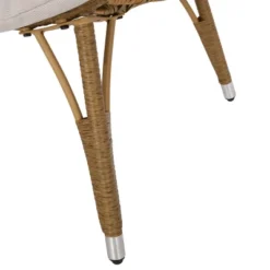 Serina Outdoor Wicker Teardrop Chair With Cushion - Beige/Light Brown - Christopher Knight Home -Christopher Knight Home GUEST 2b561980 ba05 4943 af24 49b84f82b47a