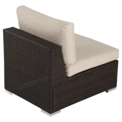 Santa Rosa 5pc Wicker Patio Seating Sectional Set With Cushions - Multi Brown With Beige Cushions - Christopher Knight Home -Christopher Knight Home GUEST 2b56ff86 680b 4eef 94fa 365e35d534a8