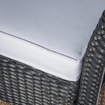 St. Lucia 4pc Wicker Patio Seating Set Black/White - Christopher Knight Home 4 St. Lucia 4pc Wicker Patio Seating Set Black/White - Christopher Knight Home - Image 4