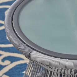 Milan Faux Rattan Side Table - Gray/White - Christopher Knight Home -Christopher Knight Home GUEST 2d4072a4 cb07 4ae4 98f0 288b193e0442