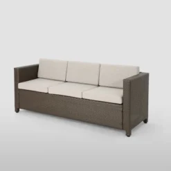 Puerta Wicker Patio Sofa - Christopher Knight Home -Christopher Knight Home GUEST 2dc0e2e4 b107 40f5 961c 9a1d9782969a