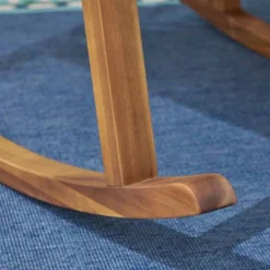 Candel Acacia Wood Rocking Patio Chair Teak / Cream - Christopher Knight Home -Christopher Knight Home GUEST 2f232229 cf9b 41ba 91a7 e37a2679553a