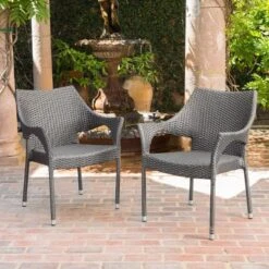 Arden 5pc Wicker Patio Dining Set - Gray - Christopher Knight Home -Christopher Knight Home GUEST 301b8786 e1f8 48f2 9670 5273f28250ae