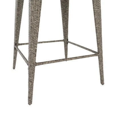 Puerta Square Wicker Bar Table Mixed Black - Christopher Knight Home 2 Puerta Square Wicker Bar Table Mixed Black - Christopher Knight Home - Image 2