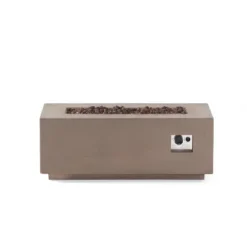 Aidan Outdoor 40000 BTU Light Weight Concrete Rectangular Fire Pit Light Gray - Christopher Knight Home -Christopher Knight Home GUEST 3053d102 1621 4040 8d21 1b0a88686fa6