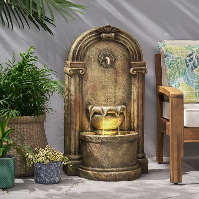 Frontage Outdoor 2-Tier Single Spout Fountain - Light Brown - Christopher Knight Home 1 Frontage Outdoor 2-Tier Single Spout Fountain - Light Brown - Christopher Knight Home